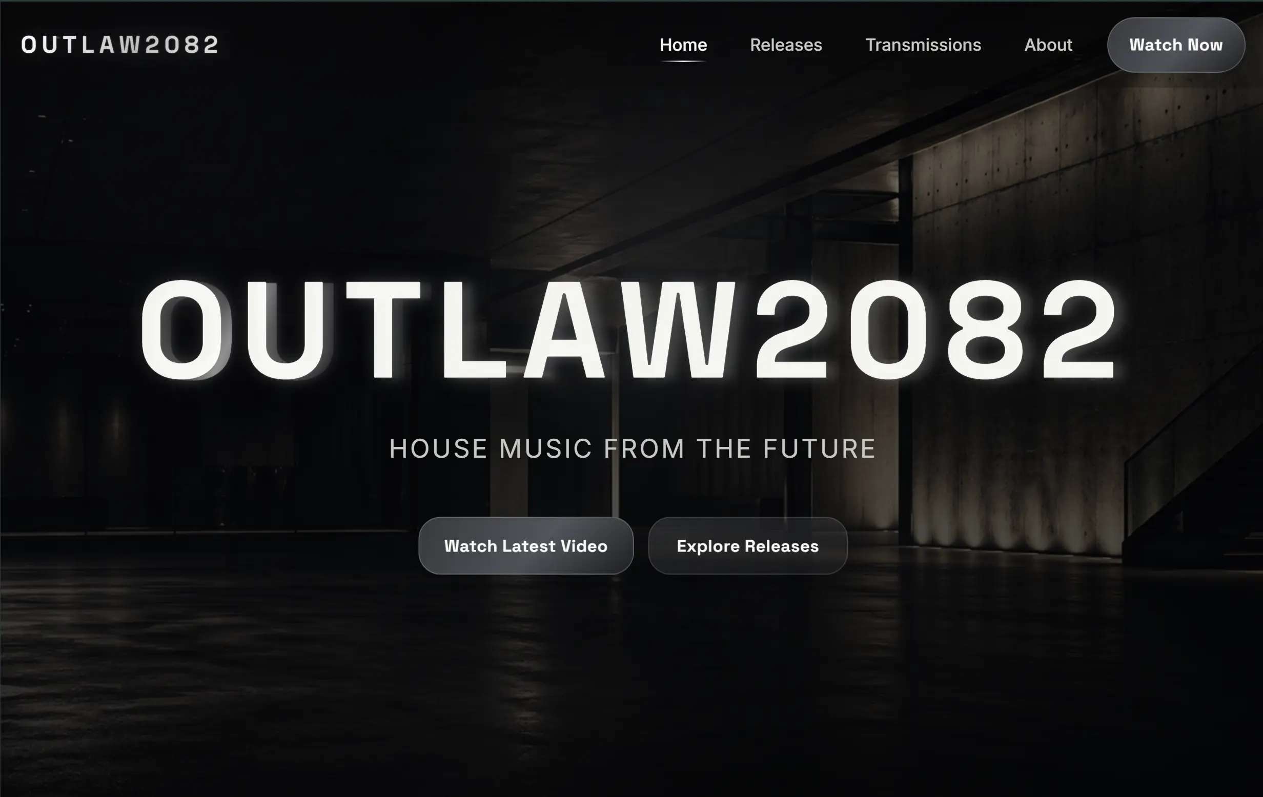 Zrzut ekranu strony internetowej — Oficjalna Strona Artysty Outlaw2082